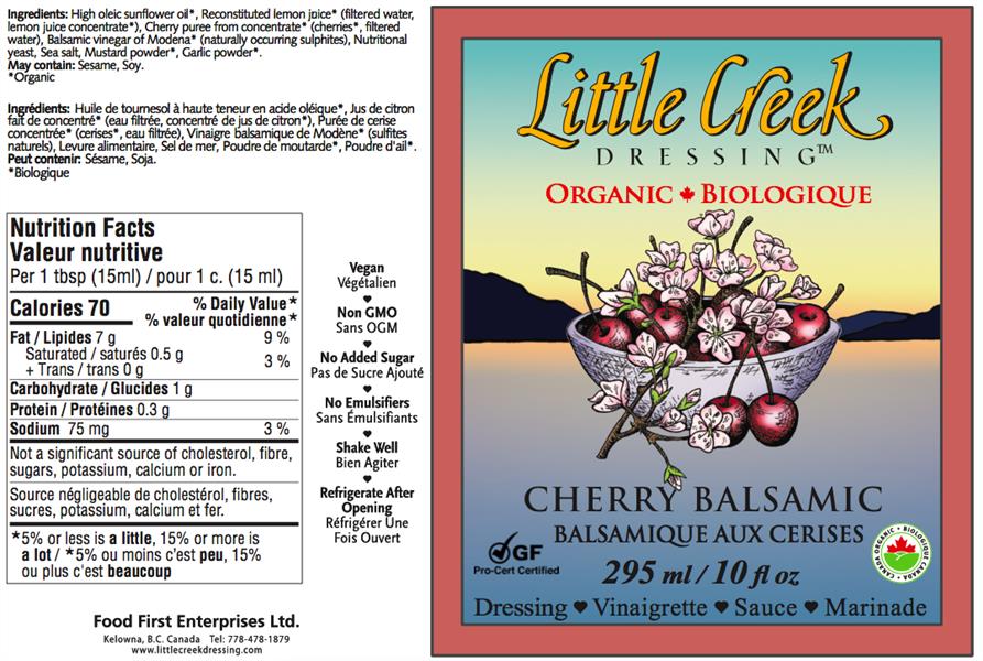 Little Creek Dressing Organic Cherry Balsamic 295Ml