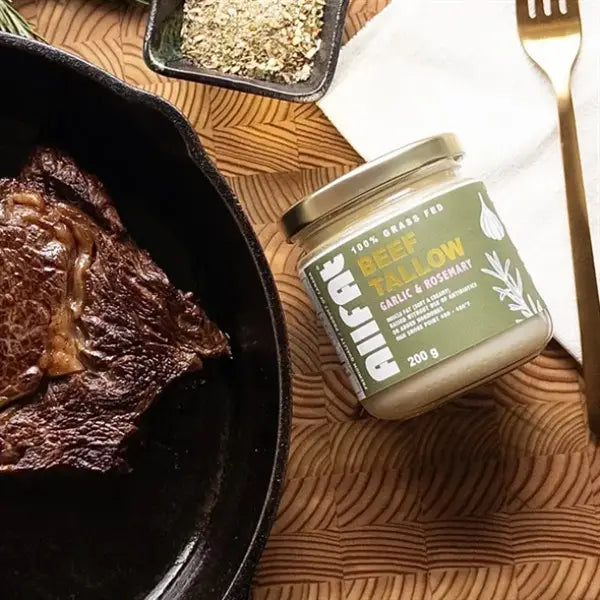 Allfat - 100% Grass Fed Garlic & Rosemary Beef Tallow 200G