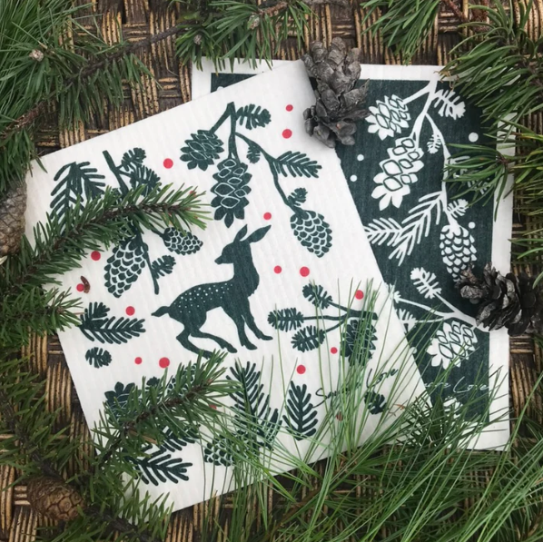 Square Love Swedish Sponge Cloths - Fawn