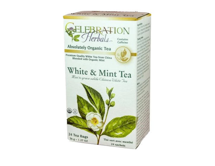 Celebration Herbals Organic White & Mint Tea, 24Bgs