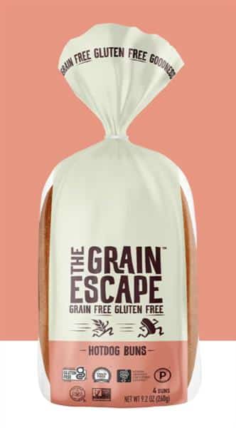 The Grain Escape- Grain & Gluten Free Hotdog Buns, 4 Pk