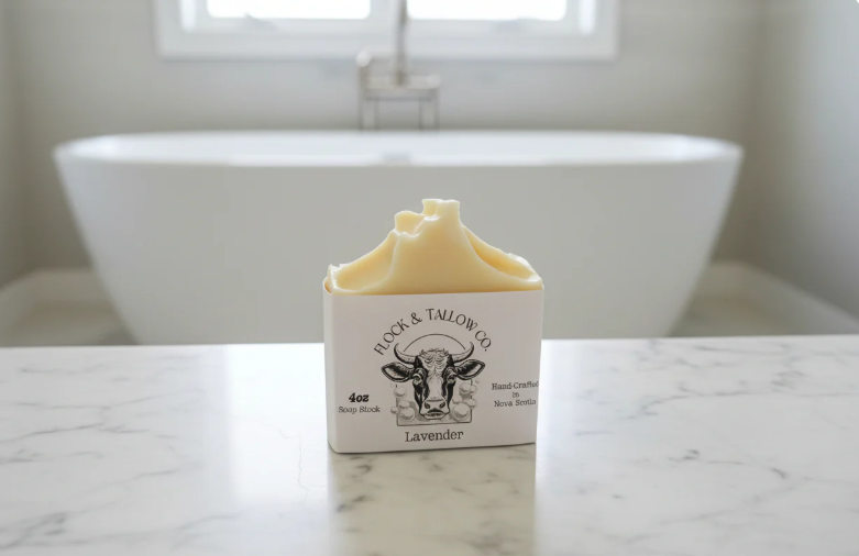 Flock & Tallow Co. Tallow Soap Block - Lavender, 4Oz