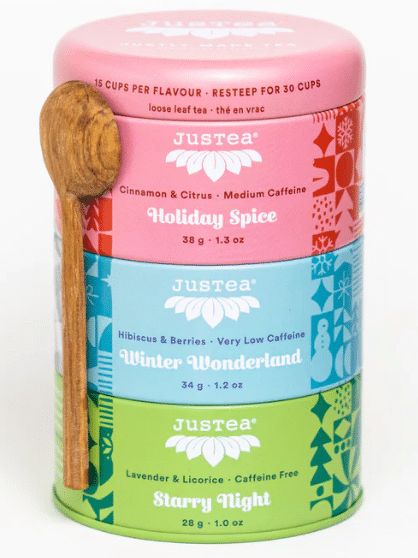 JUSTEA - Loose Leaf Holiday Tea Trio Tin