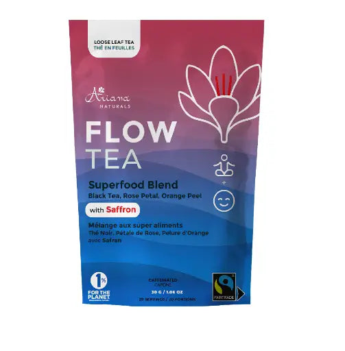 Ariana Naturals Flow Tea Superfood Blend With Saffron, 30G