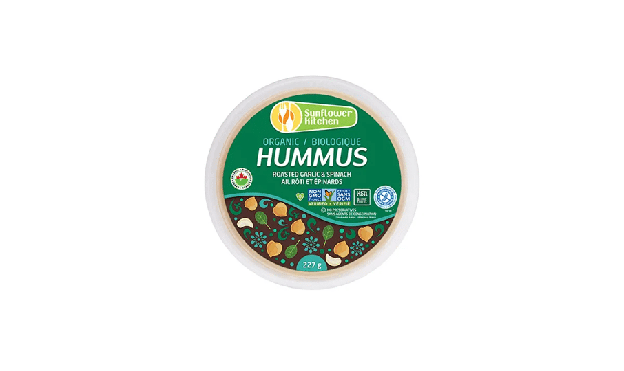 Sunflower Kitchen Certified Organic Roasted Garlic & Spinch Hummus