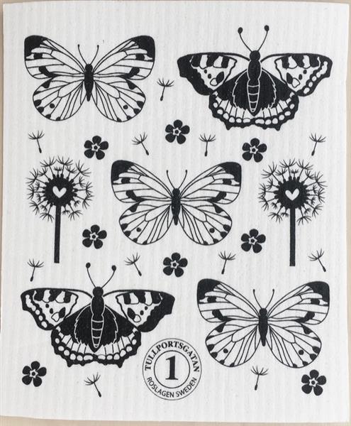 Square Love Swedish Sponge Cloths - Tullportsgatan Butterflies