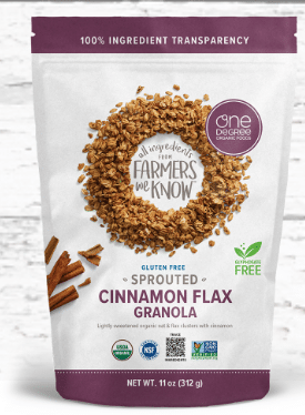 One Degree Sprouted Oat Cinnamon Flax Granola,312G