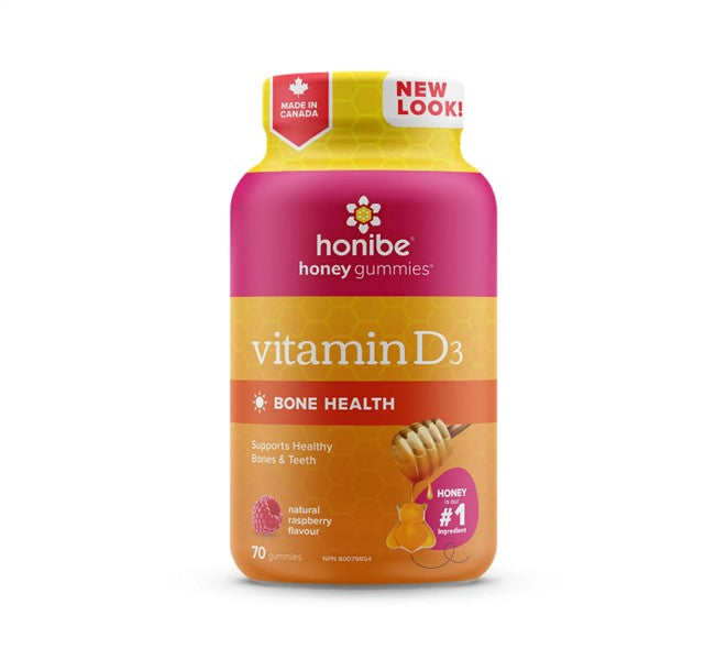 Honibe - Vitamin D3: Raspberry, 70 Gummies