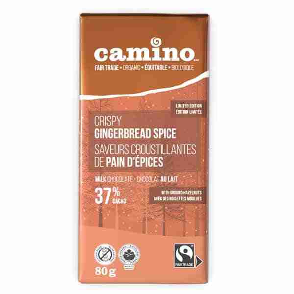 PUALT6L5LQ-Camino-Crispy-Gingerbread-Spice-chocolate-bar-organic-limited-edition-on-Rosette-Fair-Trade