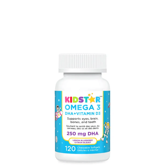 Kidstar Omega 3 + Vit D3 Blueberry Chewable 120 Chewable Sgel