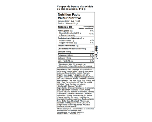 UNREAL Dark Chocolate Peanut Butter Cups 119G