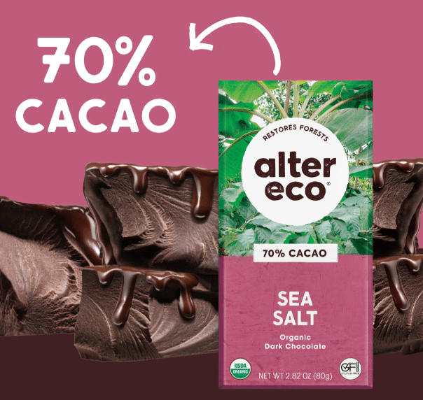 Alter Eco Organic Sea Salt 70% Cacao 80G