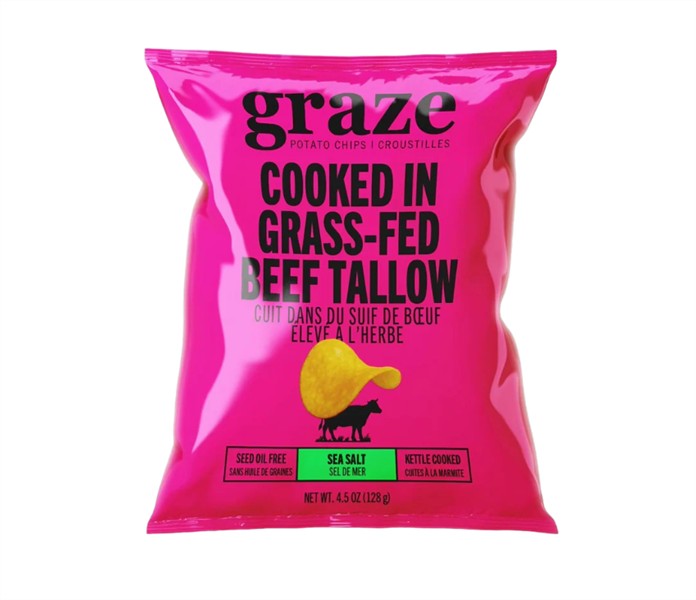 Graze Grass-Fed Beef Tallow Potato Chips - Sea Salt, 128G