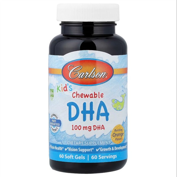 Carlson Kid's Chewable DHA - Bursting Orange, 60Softgels