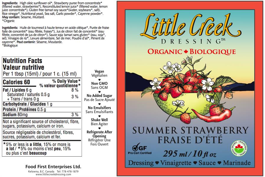 Little Creek Dressing Organic Summer Strawberry 295Ml