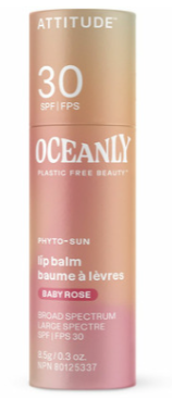 Attitude Living - Oceanly Phyto Sun Lip Balm Baby Rose SPF 30, 8.5G