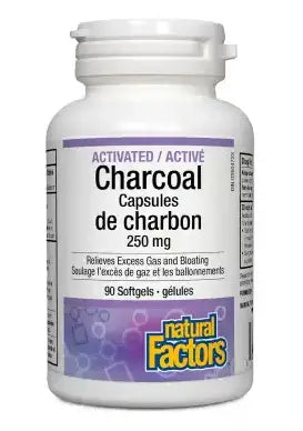 Natural Factors Activated Charcoal 250Mg, 90Softgels