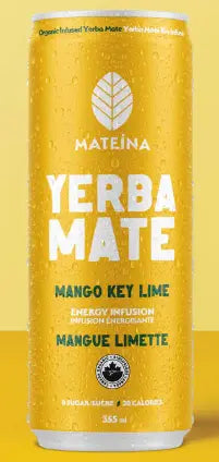 Mateina Yerba Mate Energy Infusion - Mango Key Lime, 355Ml