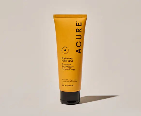Acure Brightening Facial Scrub: Sea Kelp & French Green Clay - 118Ml