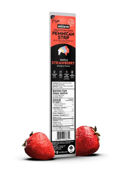 Mitsoh Maple Strawberry Pemmican Strips, 23G