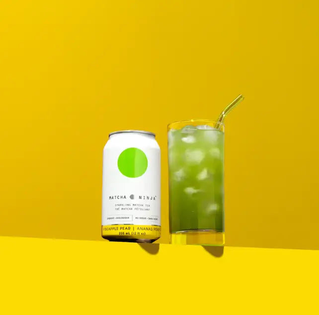 Matcha Ninja Sparkling Matcha Tea - Pineapple Pear, 355Ml