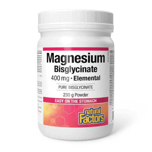 Natural Factors Magnesium Bisglycinate 400Mg Powder, 230G