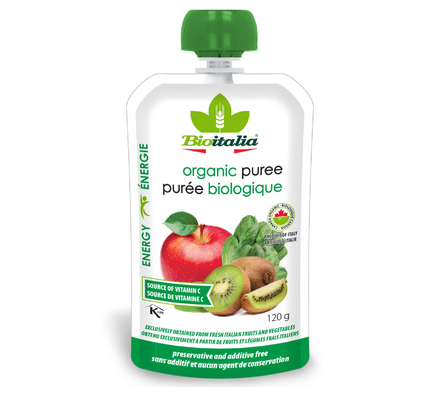 Bio Italia Organic Apple Kiwi Spinach Puree, 120G