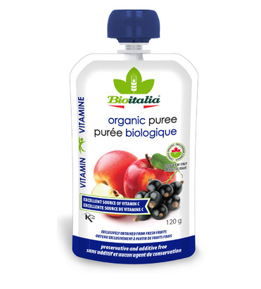 Bio Italia Organic Apple Black Currant Puree, 120G