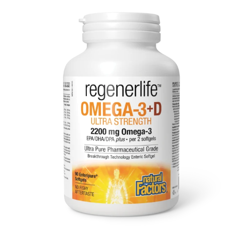 Regenerlife Omega-3 + D Ultra Strength 2200Mg, 90Softgels