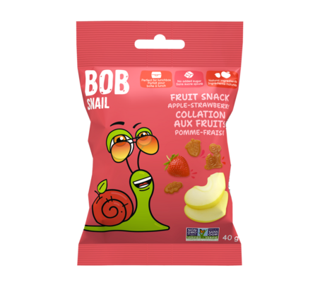 Bob Snail Fruit Snack - Apple-Strawberry, 40G