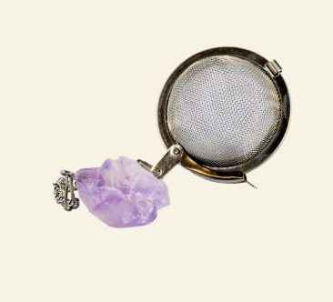 Mesh Tea Ball With Amethyst Crystal