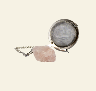 Mesh Tea Ball With Rose Quartz Crystal