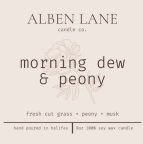 Alben Lane Candle Co. Morning Dew & Peony, 8Oz
