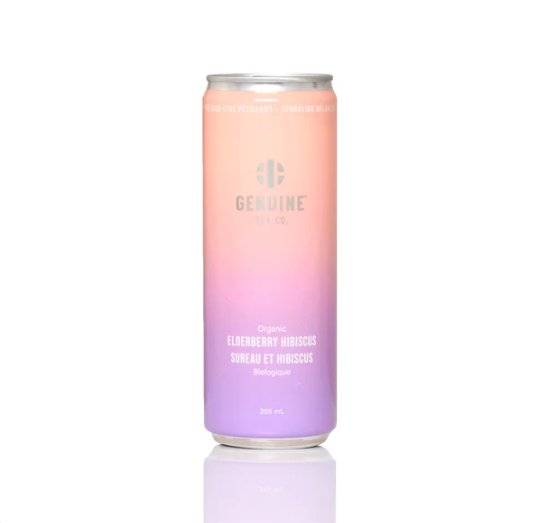 Genuine Tea Co. - Organic Sparkling Elderberry Hibiscus Iced Tea, 355Ml