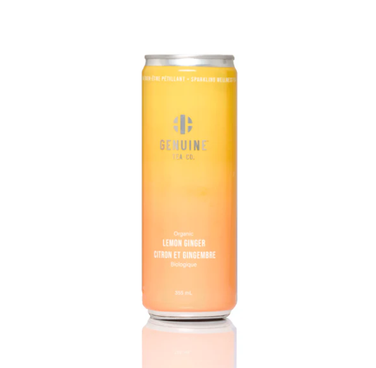 Genuine Tea Co. - Organic Sparkling Lemon Ginger Sencha Iced Tea, 355Ml