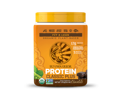 Sunwarrior Classic Plus Organic Plant Based Protein Chocolate, 375G