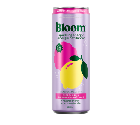 Bloom Sparkling Energy Drink Raspberry Lemon, 355Ml