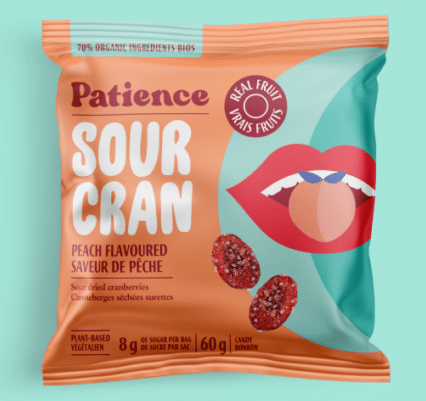 Patience Fruit & Co Organic Sour Dried Cranberries - Peach,60G