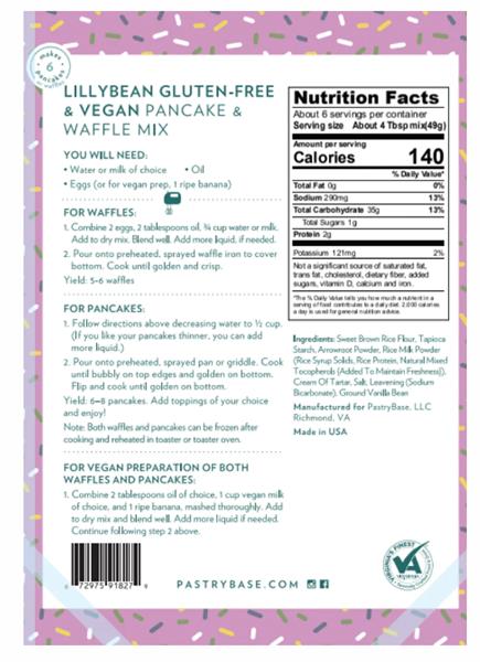 Lilly Bean Gluten Free Pancake & Waffle Mix, 297G