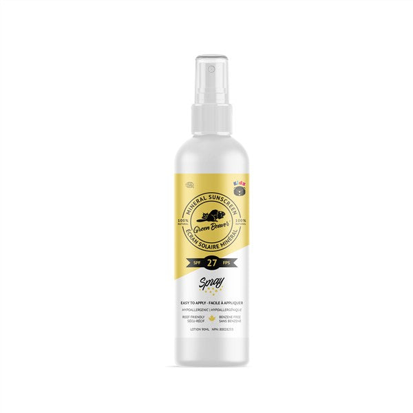 Green Beaver Mineral Sunscreen: Fragrance Free Spray SPF 27 Kids - 90Ml