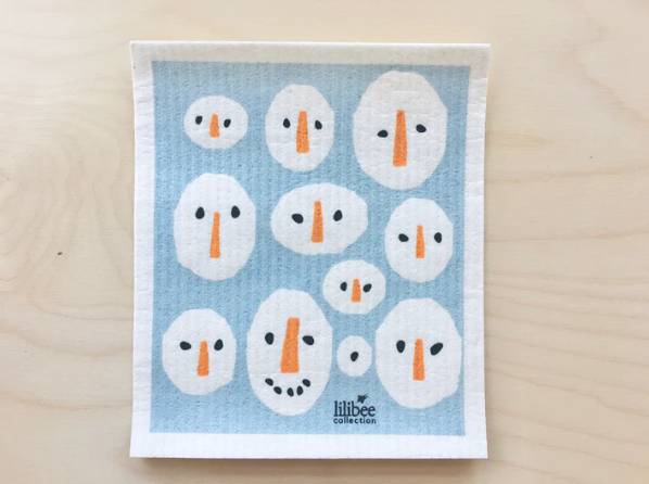 Square Love Swedish Sponge Cloths - Snowmen