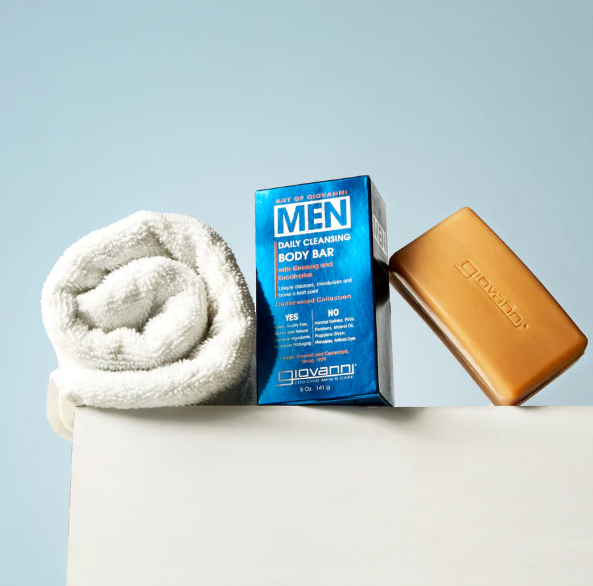 Giovanni Men's Daily Cleansing Body Bar With Ginseng &Eucalyptus, 141G