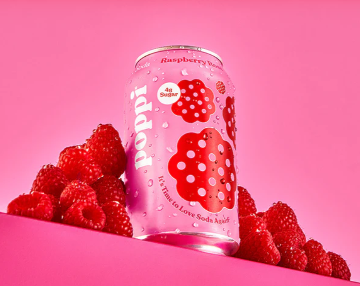 Poppi Raspberry Rose Soda, 355Ml