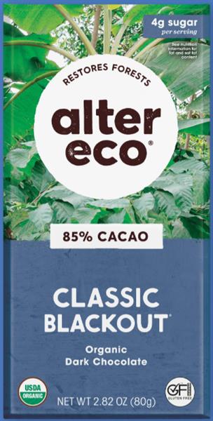 Alter Eco Organic Blackout 85% Cacao 80G