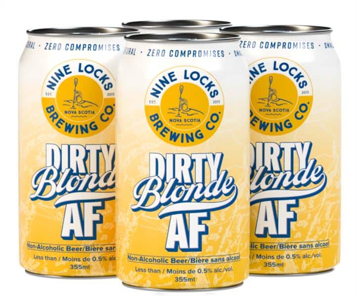 Nine Locks Brewing Co. Dirty Blonde AF Non-Alcoholic Beer, 355Ml