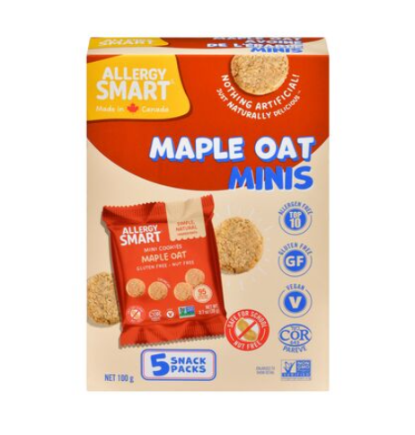 Allergy Smart Maple Oat Mini Cookies, 10Pk