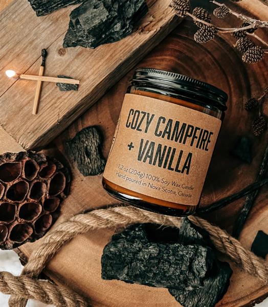 Lawrencetown Candle Co -  Cozy Campfire + Vanilla, 7.2 Oz