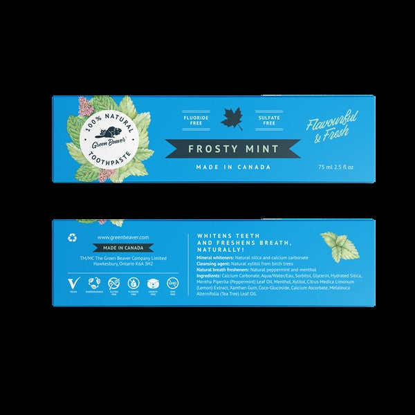 The Green Beaver Company Natural Toothpaste: Frosty Mint - 75Ml