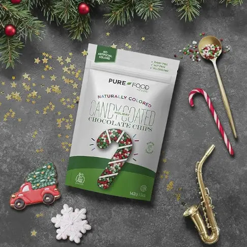 Pure Food By Etsee Mini Candy Coated Holiday Chocolate Chips, 141G