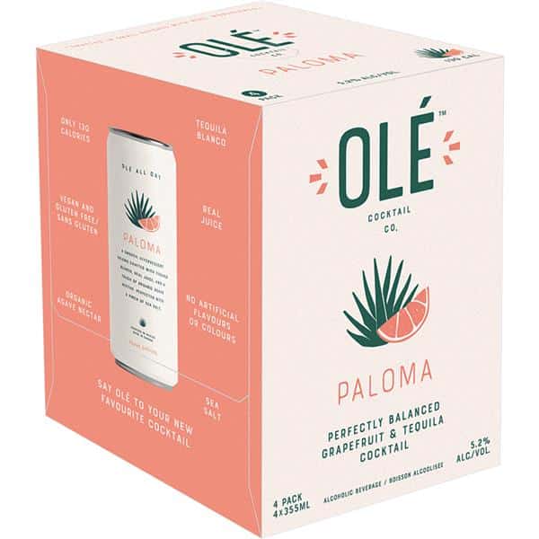 Olé Cocktail Co. Paloma Mocktail, 4 X 355Ml